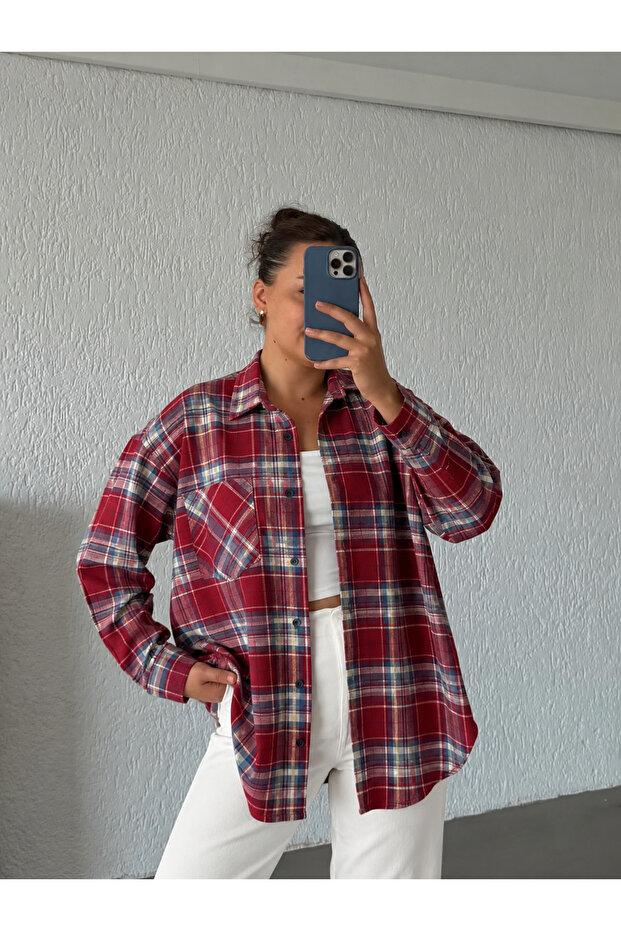 Women's Relaxed Plaid Melton Shirt