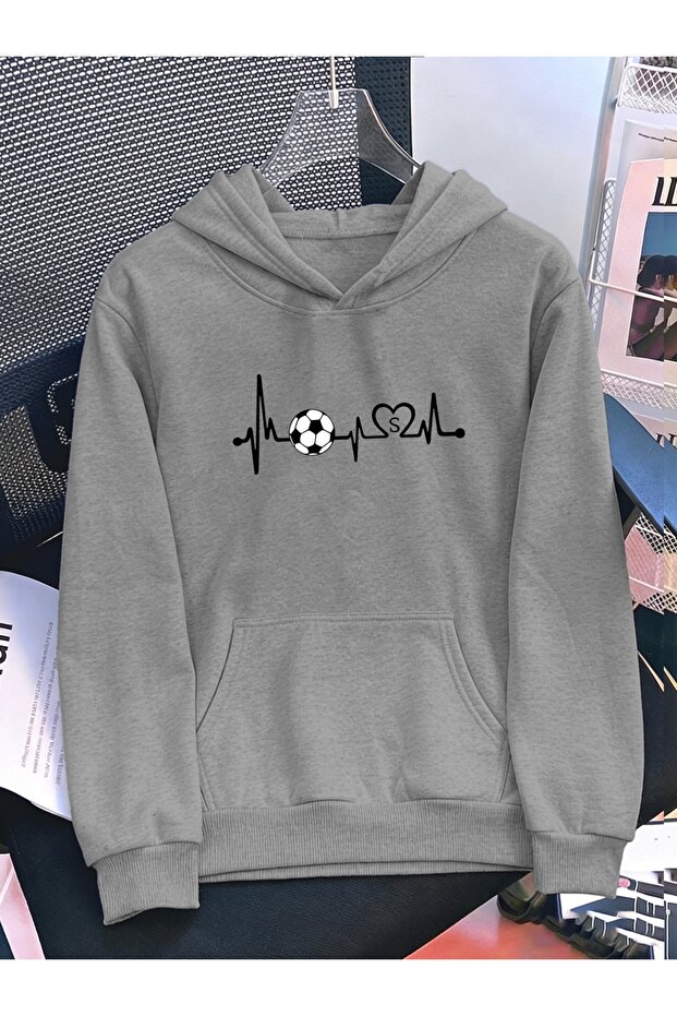 Unisex Women's Printed Hooded Kangaroo Pocket Comfortable Fit Regular Cut Sweatshirt