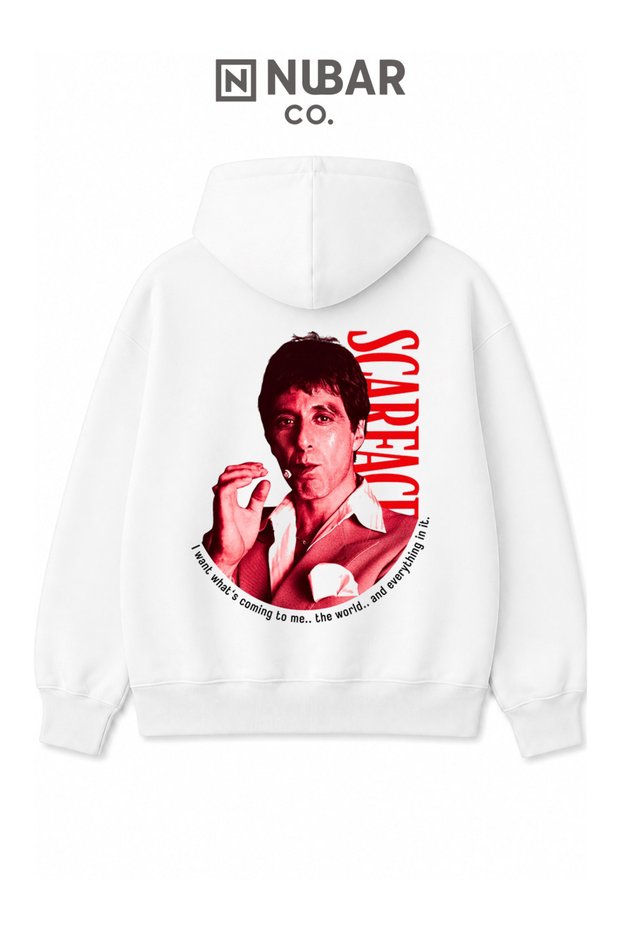 Tony Montana Scarface Designed Unisex 3 Thread Threaded Premium Hooded Sweatshirt