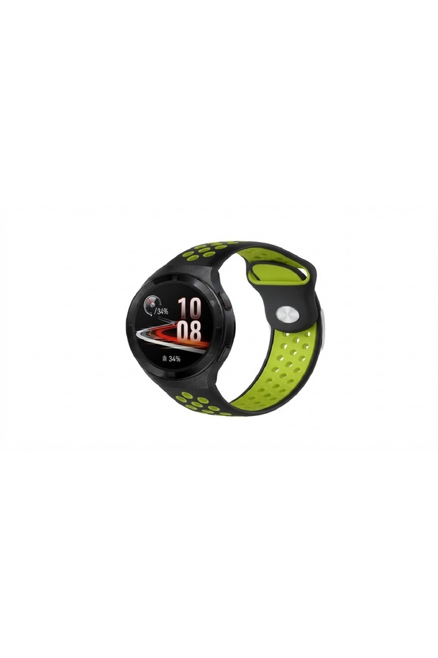 Fitness Tracker Watch with Breathable Silicone Strap - Black/Green