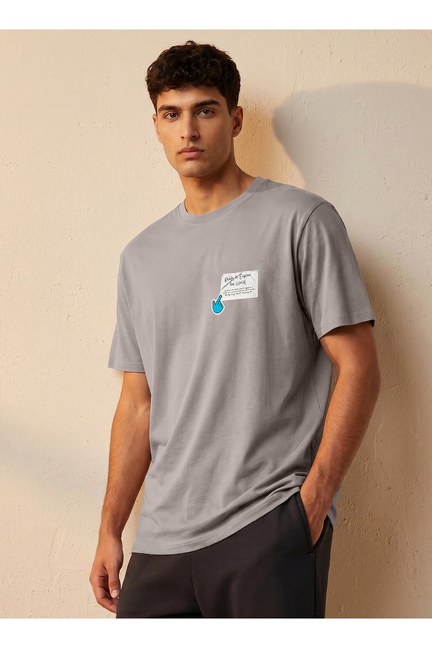 Youth Regular Fit Crew Neck Printed T-shirt