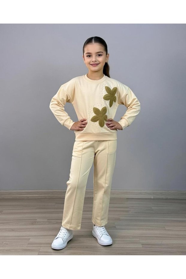 Flower Embroidered Girls' Set