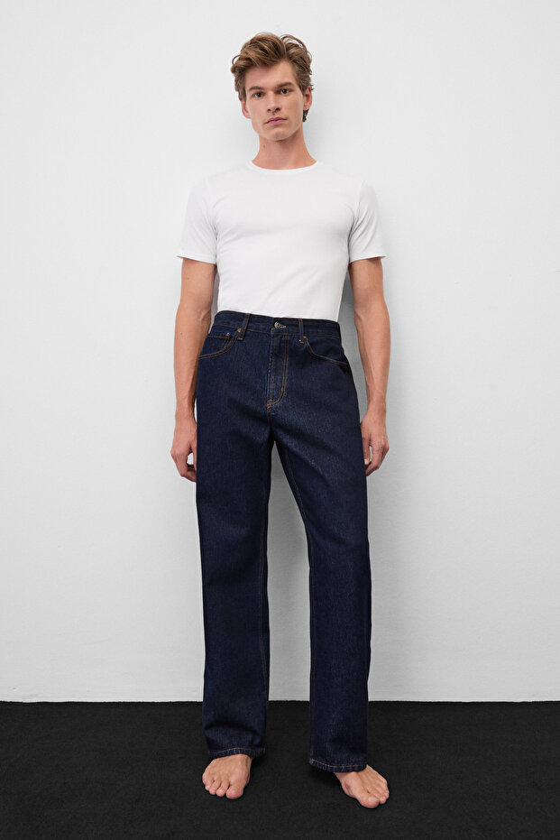 Ryder Men's Loose Fit Jean Dark Navy Blue Jean
