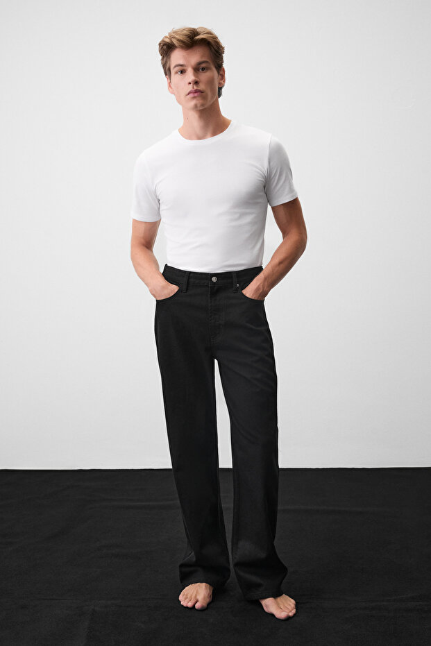 Carpe Men's Straight Fit Black Jeans