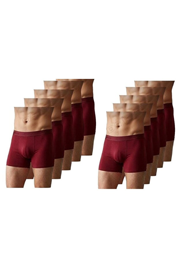 37 Men's Modal Lycra Burgundy Boxer 10 Pieces