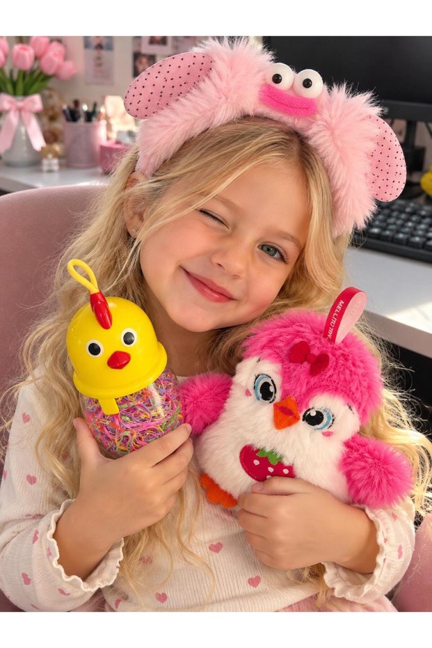 Plush Crown & Plush Keychain Rubber Buckle Set of 3 & Gift Buckle for Girls