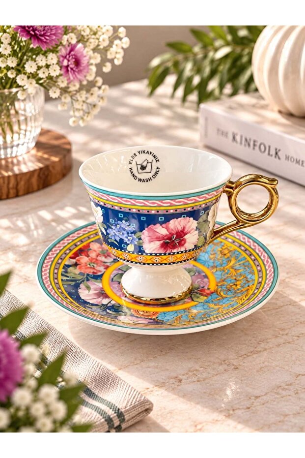 6-Person Frances Porcelain Coffee Cup Set