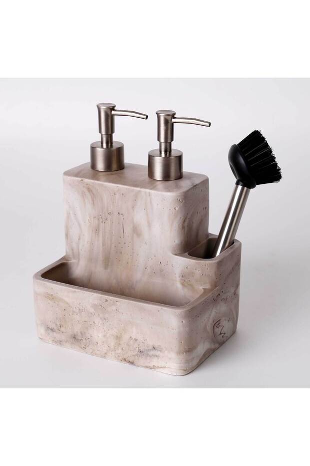Travertine Two-Fluid Sponge Holder Beige