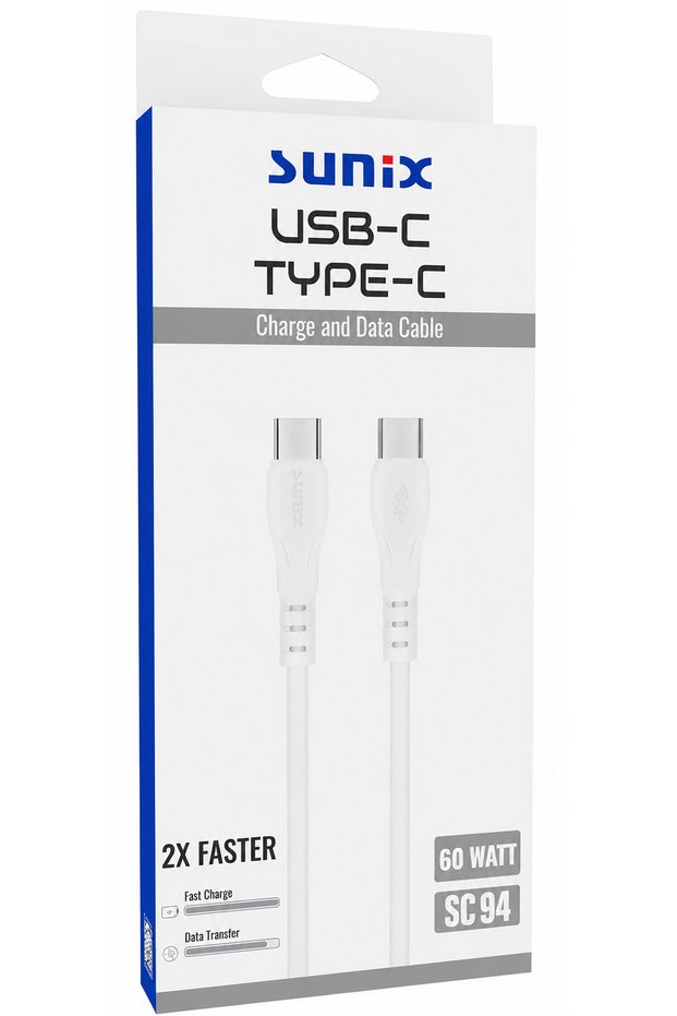 Cablu USB-C 60W SC94 Alb