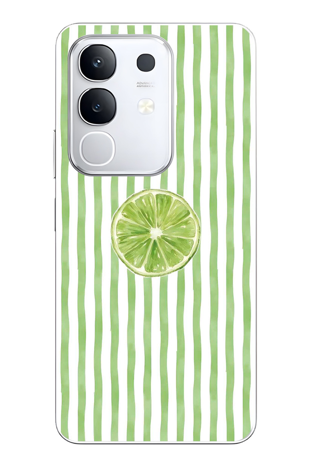 Vivo Y29 Compatible Lime Slice Patterned Transparent Phone Case
