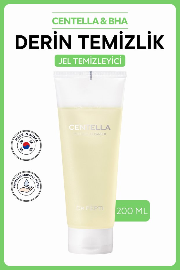 Centella Pure Gel Cleanser | Centella Salicylic Acid Peptide-Containing Pore Purifying and Moisturizing Low-Ph Facial Cleansing Gel 200 ml