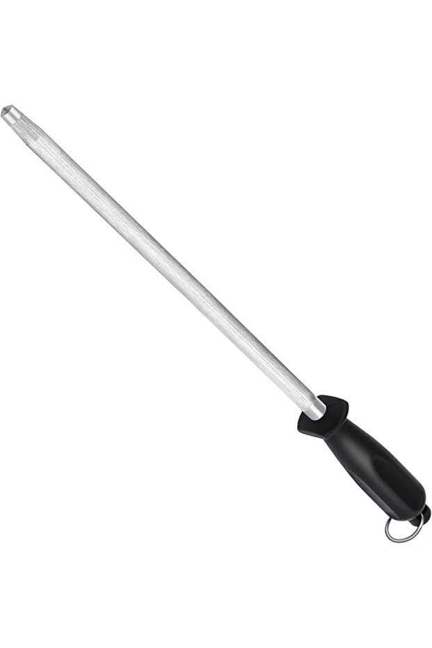 Professional Knife Sharpening Rod, 12-Inch Carbon Steel Honing Steel with Ergonomic Handle