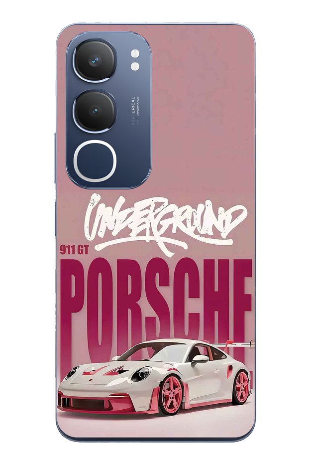 Vivo Y19S Compatible Retro Car Pattern Transparent Phone Case