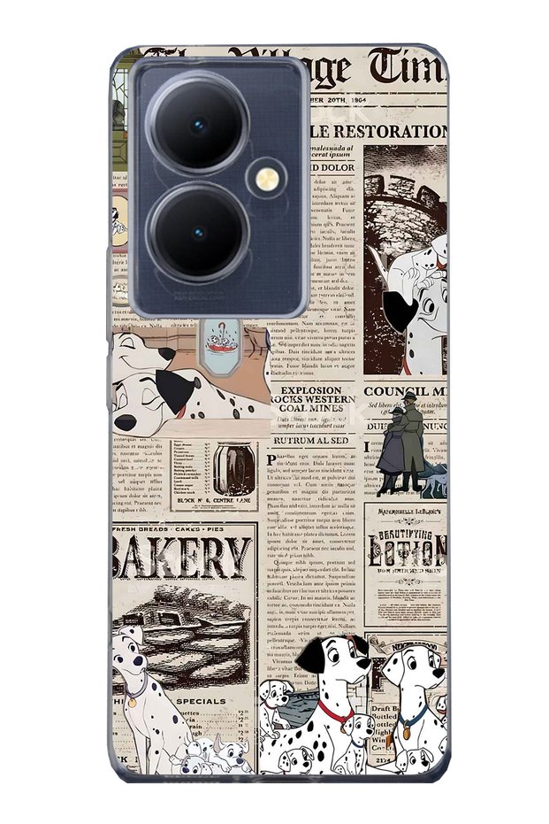 Vivo V29 Lite 5g Compatible 101 Dalmatians Patterned Transparent Phone Case