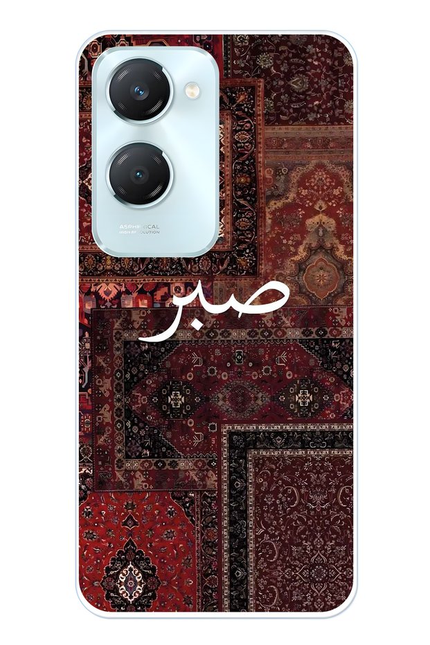 Vivo Y18 Compatible Vintage Carpet Pattern Transparent Phone Case