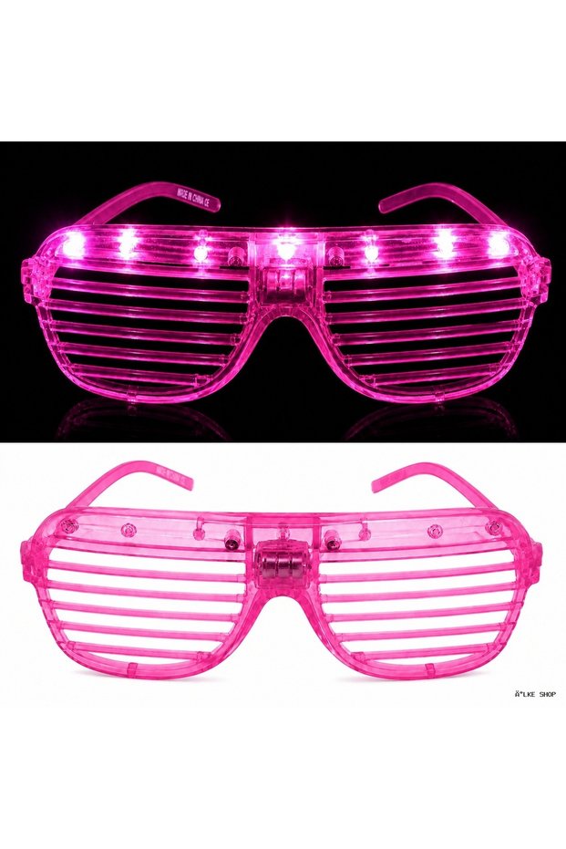 Ilkestor Led Lighted Shutter Party Glasses Pink Color (170531) Shutter Glasses