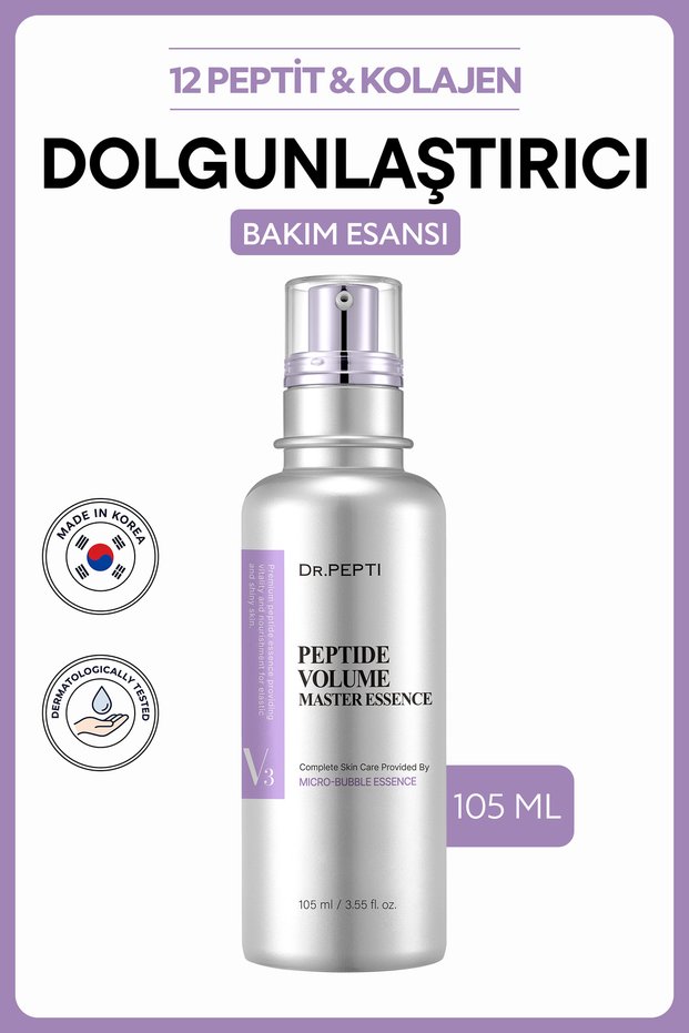 Peptide Volume Master Essence | 12 Peptide Collagen Elastin-Containing Anti-Wrinkle and Firming Foaming Facial Essence 105 ml