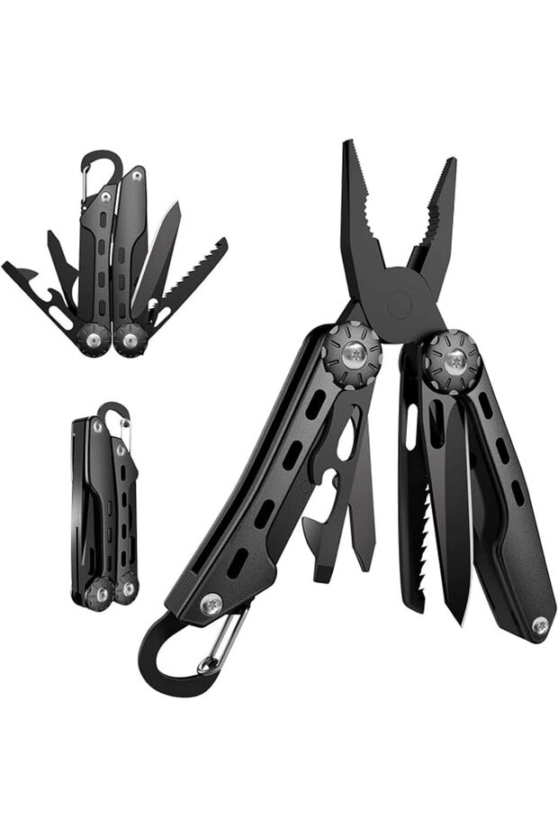 Stainless Steel Multitool with Locking Pliers, Portable Repair Kit for Household, Workshop, and Outdoor Maintenance