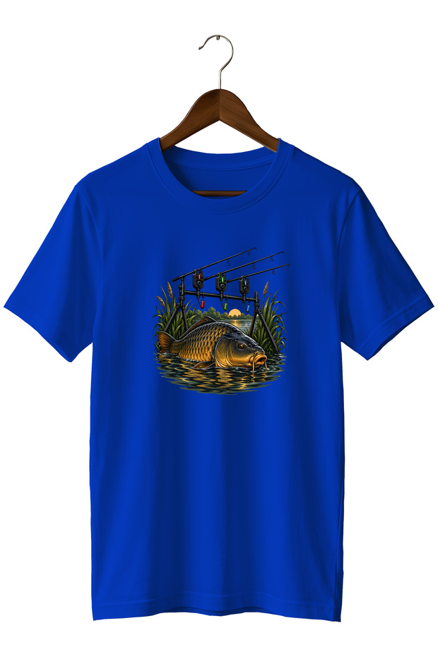 Widi Collection Carp Angler Printed Unisex T-Shirt – Fishing Themed Short Sleeve Crew Neck