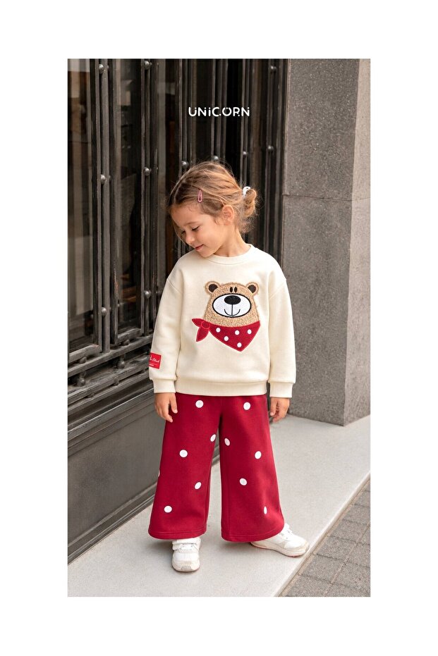 Girls' Patterned Tracksuit Set
