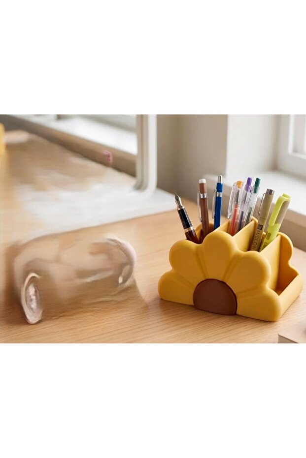 Floral Patterned Desktop and Makeup Organizer – Organizer for Cosmetics, Pens, and Small Items