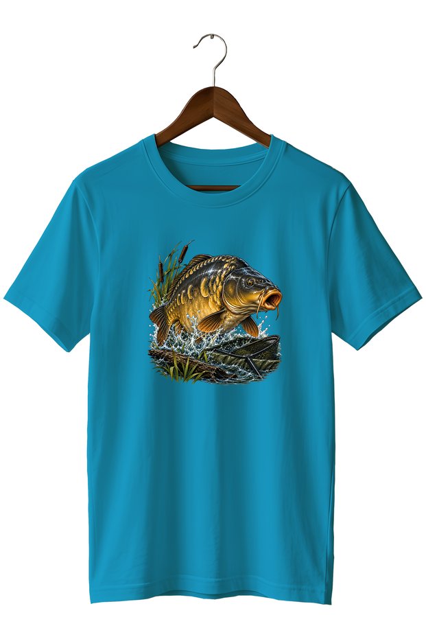 Collection Carp Fish Printed Unisex T-Shirt – Fishing and Carp Fishing Themed Short Sleeve Crew Neck