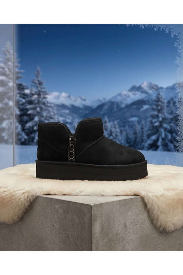 Classic Ultra Mini Platform Black Boots Ucc & Ucg & Ugc