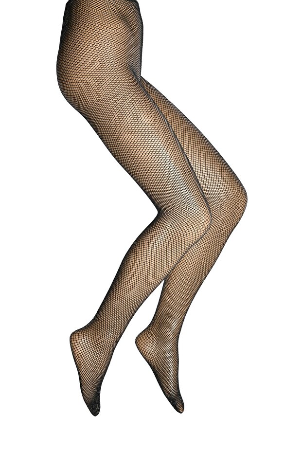 Women's Glittery Fishnet Pantyhose - Black