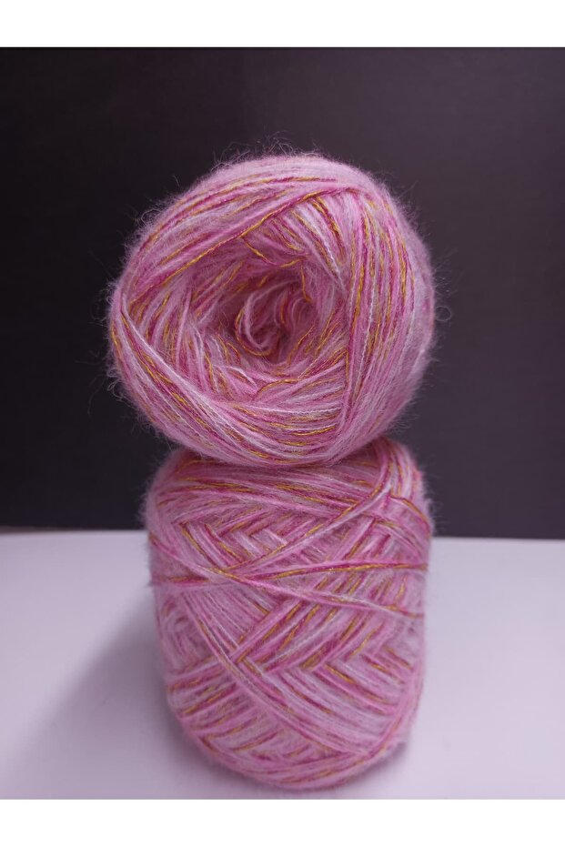 Pink Moher, (2 Layers) Yellow, Fuchsia Muline Wrap (4 Layers Wrap) Knitting Yarn 200Gr