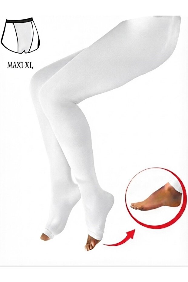 Women's Plus Size Multi-Purpose Practical Pantyhose (Ablution Socks) - White