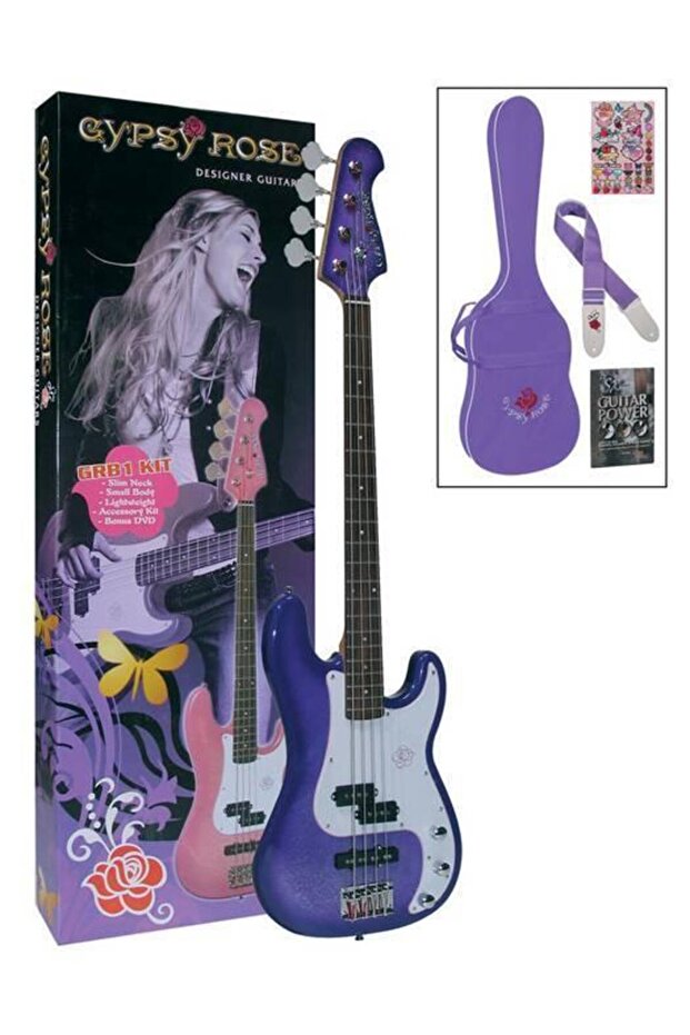 GRB1KCPP BASS GİTAR GYPSY ROSE SET MOR
