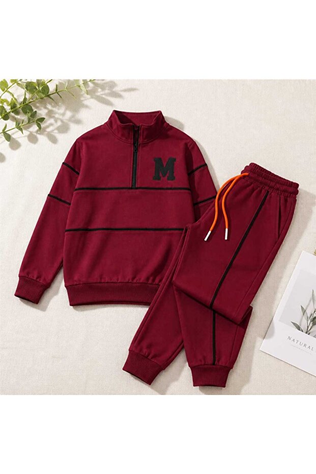 Children's Oversize 2-Thread Compact Combed Cotton Sweatshirt / Set