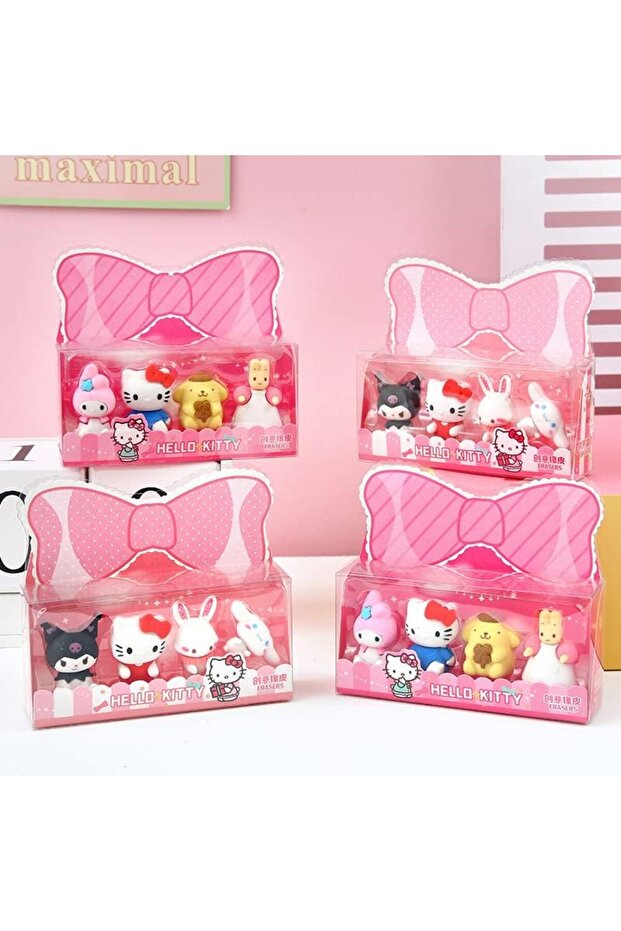 Sanrio Hello Kitty & Friends Mini Figure Eraser Set – Cute Kawaii 3D Desk Accessories & School Supplies Set