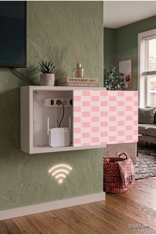 Good Quality Stylish Natural Wood Sliding Cover Internet Hide Box Cable Hider Router Hider