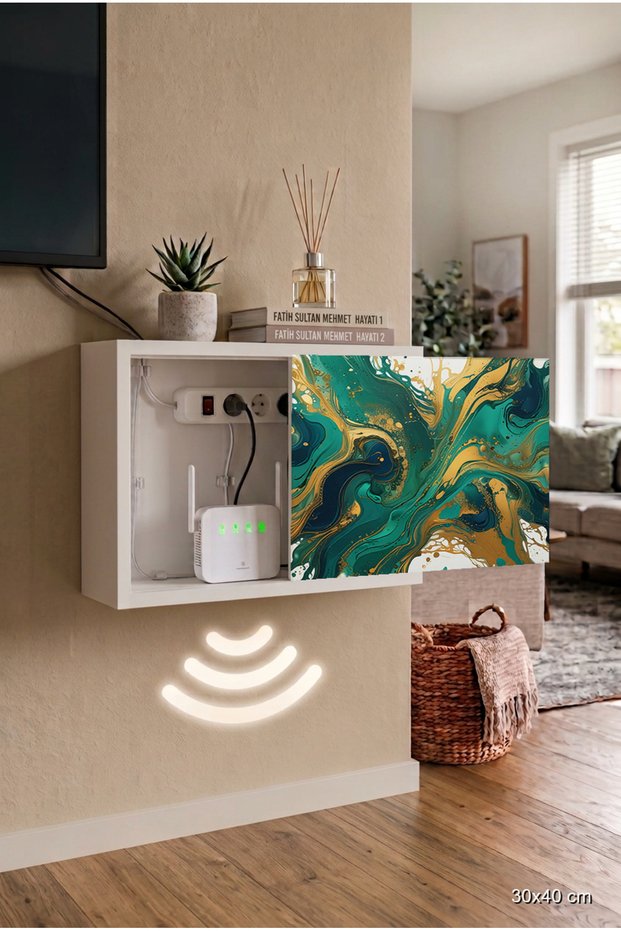 Colorful Modern and Stylish Wooden Sliding Cover Wifi Concealment Cabinet Concealer Cabinet Socket Cover