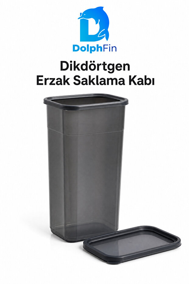 Rectangular Food Storage Container Black 16 × 11.5 × 28 cm