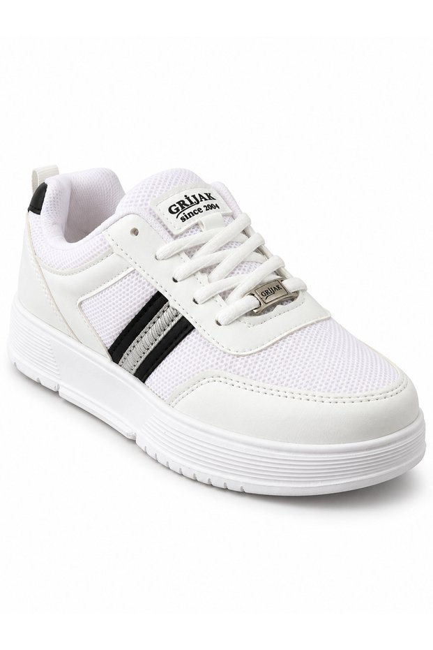 Women's White Black Lightweight Comfortable Sole Casual Sports Shoes