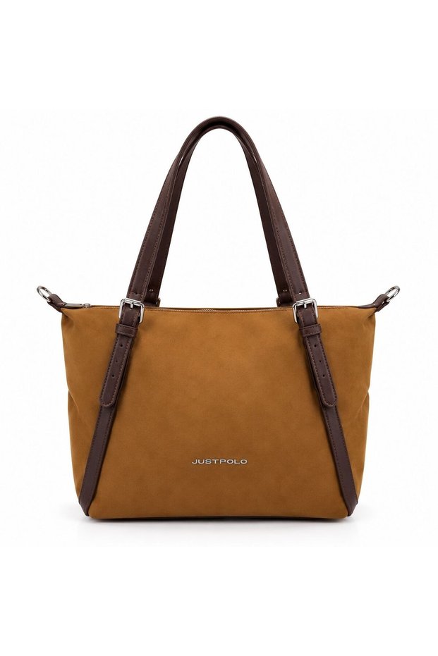 Justpolo Women's Large Size Suede Shoulder Bag with Adjustable Long Strap (Size 27X33 cm)