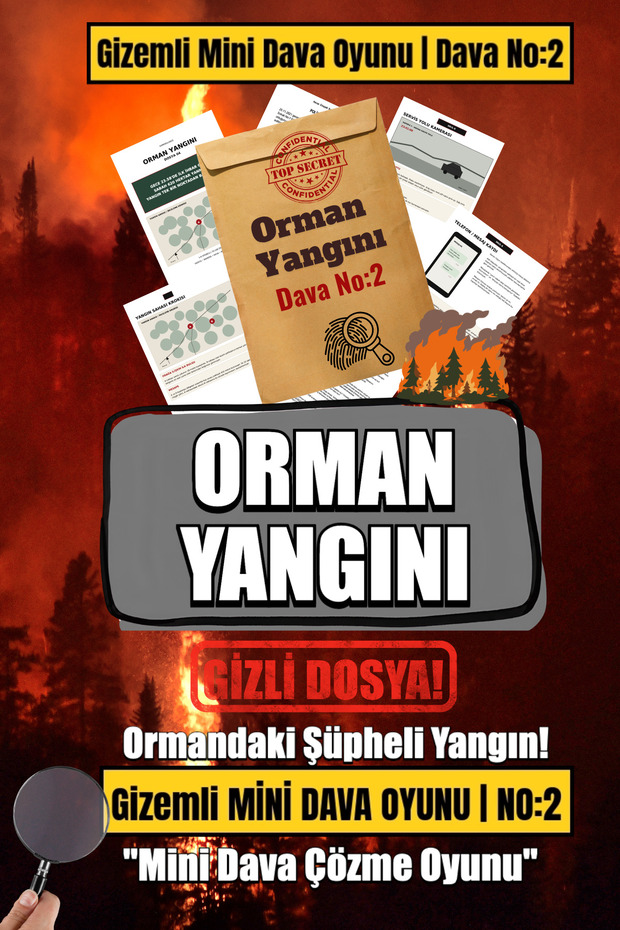 Forest Fire, Mystery and Crime Solving Detective Game Crime Solving Mini Case Box Game