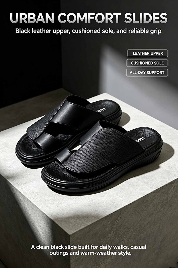 Premium Textured Leather Footwear with Cross Strap Design