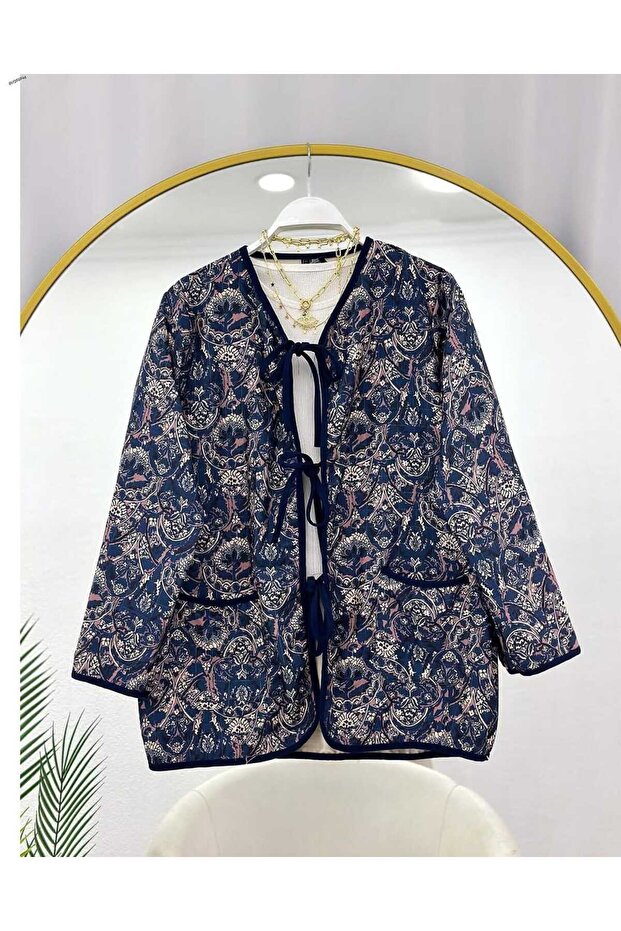 Women's Ethnic Patterned Quilted Jacket
