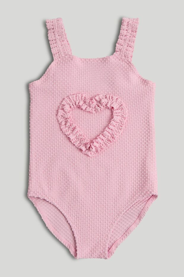 Pink Textured Swimsuit