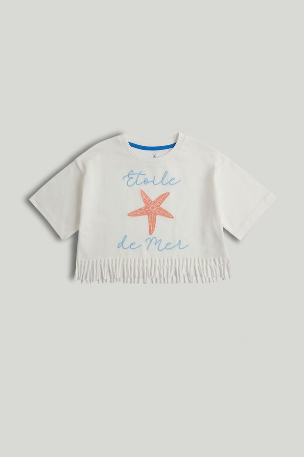 White Fringed T-Shirt