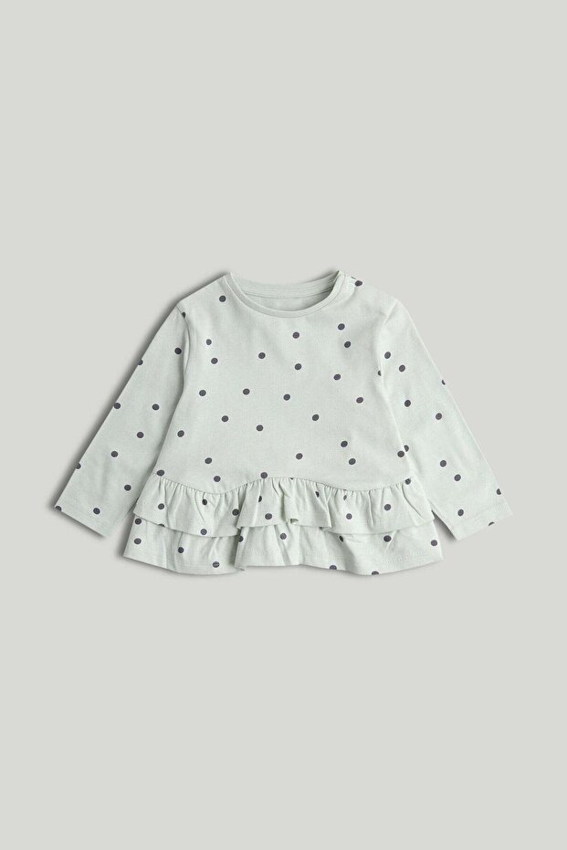 Spotty Frill Long-Sleeved T-Shirt