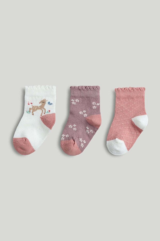 3 Pack Deer Baby Socks