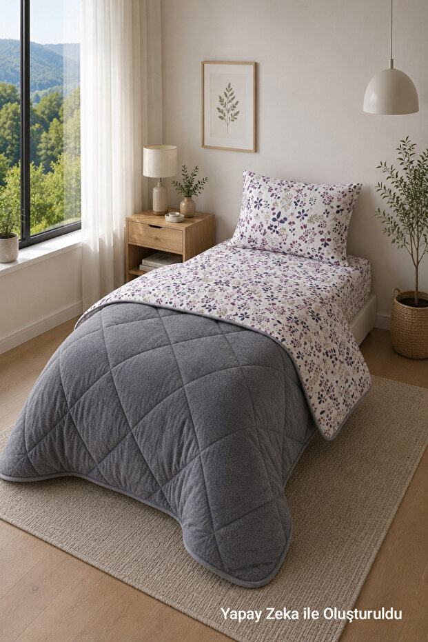 Single Duvet Set Patterned Double-Sided Wellsoft Duvet with 1 Pillowcase