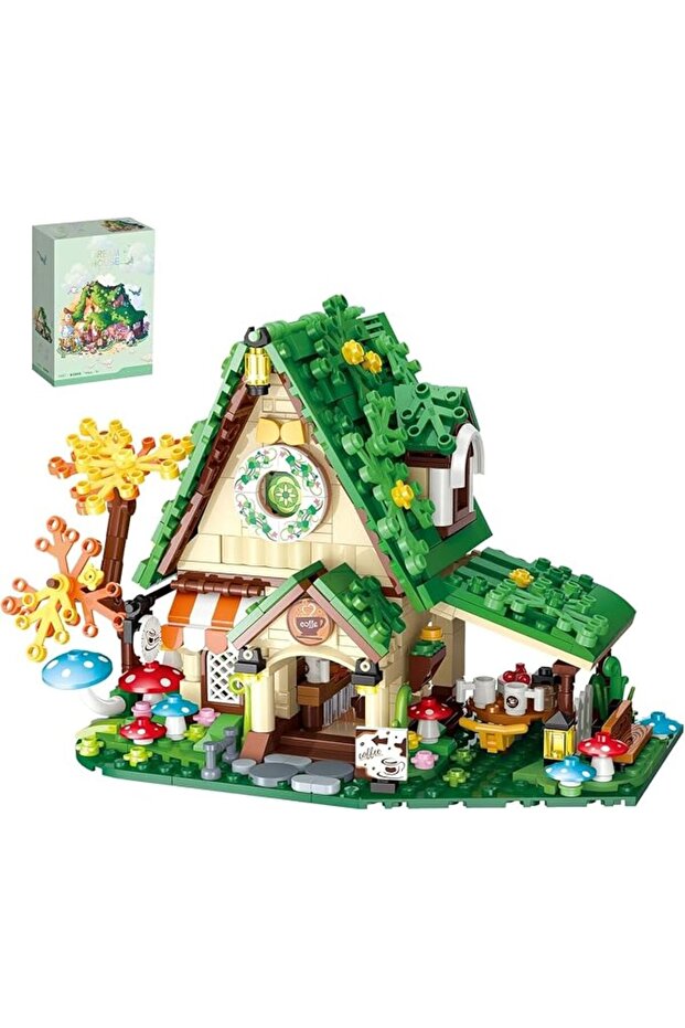 Building Blocks Set, Forest Tree House and Mushroom House Construction Toys, Creative DIY Assembly K