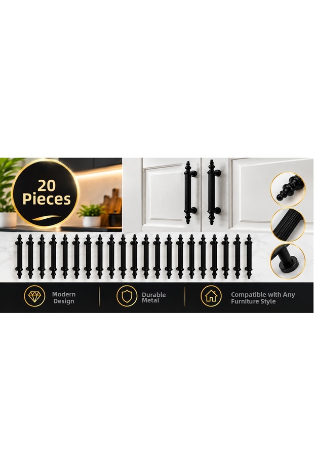 Black Pipe Handle Metal Cabinet Drawer Furniture Handle