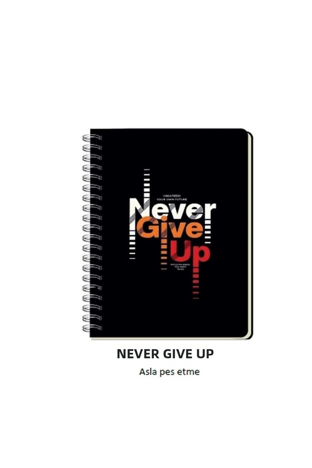 Just Spiral Ribbed Cardboard Cover A5 Lined Notebook 80Yp. Never Give up