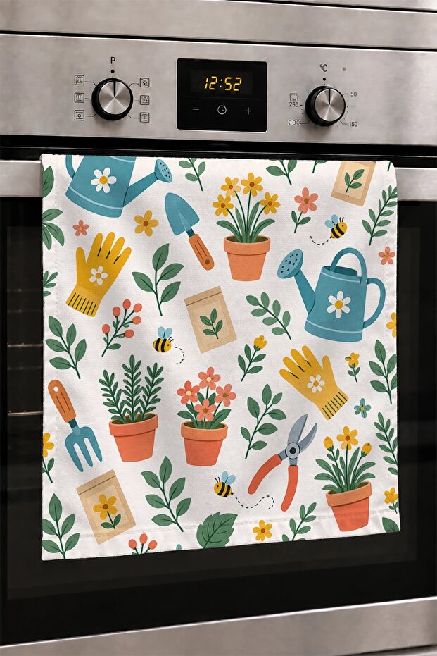 Hand Drying Towel 30X50Cm Cotton Absorbent for Kitchen, Oven, Little Gardener